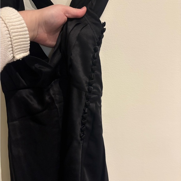 KHAITE Milo Silk-Satin Midi Dress Black size 4 (altered) - Picture 12 of 16